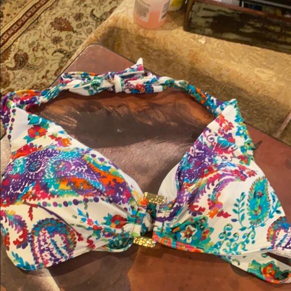Lauren Ralph Lauren women’s size 10 paisley print bathing suit top - Picture 1 of 6